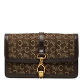 セリーヌ Cマカダム クラッチバッグ ブラウン キャンバス レザー レディース CELINE 【中古】
