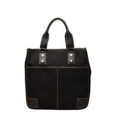 セリーヌ マカダム ハンドバッグ ブラック キャンバス レザー レディース CELINE 【中古】