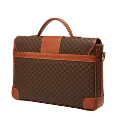 セリーヌ マカダム ハンドバッグ ショルダーバッグ ビジネスバッグ 2WAY ブラウン PVC レザー レディース CELINE 【中古】