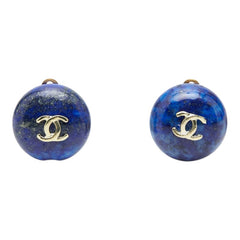 シャネル ココマーク ヴィンテージ イヤリング ブルー ゴールド メッキ カラーストーン レディース CHANEL 【中古】