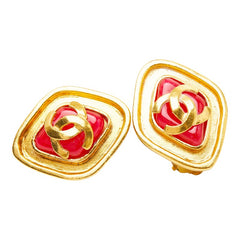 シャネル ココマーク ひし形 ヴィンテージ イヤリング 95A ゴールド メッキ レディース CHANEL 【中古】