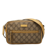 グッチ GGスプリーム 斜め掛け ショルダーバッグ 201447 ベージュ PVC レザー レディース GUCCI 【中古】