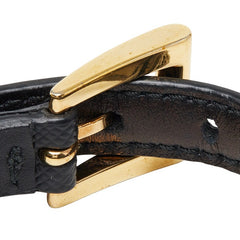 プラダ ブレスレット サイズS 1IB030 ブラック メッキ サフィアーノレザー レディース PRADA 【中古】