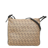 フェンディ ズッキーノ 斜め掛け ショルダーバッグ 8BT047 ベージュ キャンバス レザー レディース FENDI 【中古】