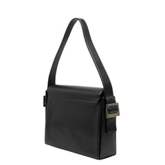 サンローラン 型押し ワンショルダーバッグ ブラック レザー レディース SAINT LAURENT 【中古】