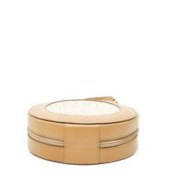 ブルガリ ロゴマニア ショルダーバッグ ポーチ ベージュ ブラウン キャンバス レザー レディース BVLGARI 【中古】