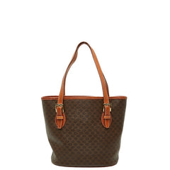 セリーヌ マカダム トートバッグ ブラウン PVC レザー レディース CELINE 【中古】