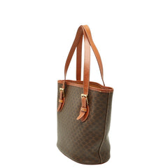 セリーヌ マカダム トートバッグ ブラウン PVC レザー レディース CELINE 【中古】