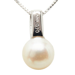 Pt900 プラチナ Pt850 プラチナ アコヤパール8.4mm ダイヤ0.10ct ペンダントトップ ネックレス レディース 【中古】