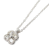K18WG ホワイトゴールド ダイヤ0.20ct クローバーモチーフ ペンダント ネックレス レディース 【中古】