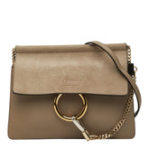 クロエ フェイ チェーン ショルダーバッグ ベージュ スウェード レザー レディース Chloe 【中古】