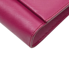 サルヴァトーレフェラガモ ヴァラリボン チェーンショルダーバッグ KM-22 B558 パープル レザー レディース Salvatore Ferragamo 【中古】
