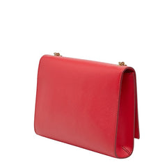 サルヴァトーレフェラガモ ヴァラリボン チェーンショルダーバッグ AU21/B558 レッド レザー レディース Salvatore Ferragamo 【中古】