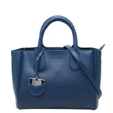 サルヴァトーレフェラガモ ノリータ ハンドバッグ ショルダーバッグ 2WAY EE-21 E621 ブルー レザー レディース Salvatore Ferragamo 【中古】