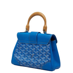 ゴヤール サイゴン ミニ ハンドバッグ ブルー PVC レザー レディース GOYARD 【中古】