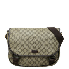 グッチ GGスプリーム 斜め掛け ショルダーバッグ 201732 ベージュ PVC レザー レディース GUCCI 【中古】
