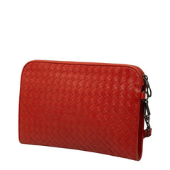 ボッテガヴェネタ イントレチャート クラッチバッグ オレンジ レザー レディース BOTTEGAVENETA 【中古】