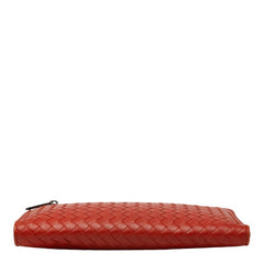 ボッテガヴェネタ イントレチャート クラッチバッグ オレンジ レザー レディース BOTTEGAVENETA 【中古】
