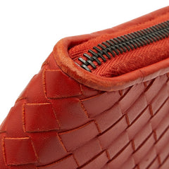 ボッテガヴェネタ イントレチャート クラッチバッグ オレンジ レザー レディース BOTTEGAVENETA 【中古】