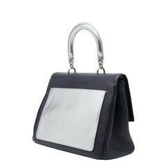ディオール ビー ディオール ハンドバッグ ショルダーバッグ 2WAY ネイビー シルバー レザー レディース Dior 【中古】