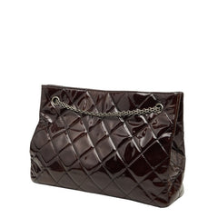 シャネル マトラッセ 2.55 チェーン トートバッグ ショルダーバッグ ブラウン パテントレザー レディース CHANEL 【中古】