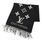 ルイ ヴィトン エシャルプ レイキャビック ストール マフラー 大判 M71040 ノワール グレー カシミヤ レディース LOUIS VUITTON 【中古】