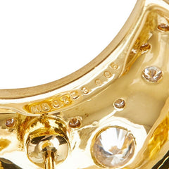 K18YG イエローゴールド ダイヤ0.111ct ダイヤ0.05ct ダイヤ0.123ct ダイヤ0.05ct ムーンモチーフ 月 ピアス レディース 【中古】