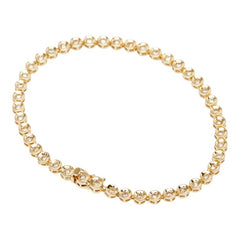 K18YG イエローゴールド ダイヤ1.00ct テニスブレスレット ブレスレット レディース 【中古】