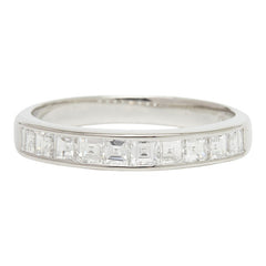 Pt900 プラチナ ダイヤ0.68ct ハーフエタニティリング リング 指輪 レディース 12.5号 【中古】