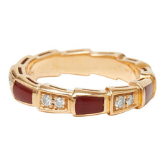 ブルガリ セルペンティ ヴァイパー リング 指輪 #50 K18PG ピンクゴールド Au750刻印 レディース BVLGARI 【中古】