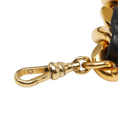 シャネル 31 RUE CAMBON ル カンボン ロゴプレート チェーン ベルト ゴールド ブラック メッキ レザー レディース CHANEL 【中古】