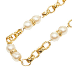 シャネル チェーン ネックレス 23刻印 ゴールド フェイクパール メッキ レディース CHANEL 【中古】