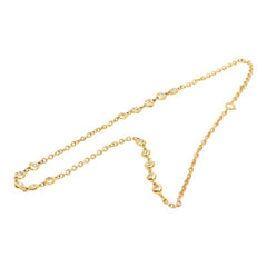 シャネル チェーン ロング ネックレス ゴールド メッキ ラインストーン レディース CHANEL 【中古】