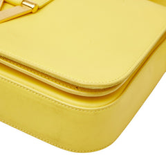 サンローラン Yライン 斜め掛け ショルダーバッグ イエロー レザー レディース SAINT LAURENT 【中古】