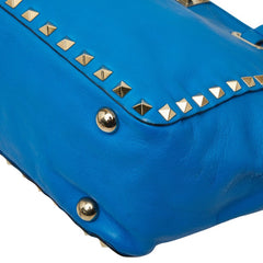 ヴァレンティノ ガラヴァーニ ロックスタッズ ハンドバッグ ショルダーバッグ 2WAY ブルー レザー レディース VALENTINO 【中古】