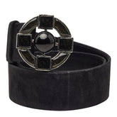 シャネル ベルト サイズ 80 32 ブラック スウェード カラーストーン レディース CHANEL 【中古】