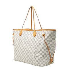 ルイ ヴィトン ダミエ アズール ネヴァーフルGM ショルダーバッグ トートバッグ N51108 ホワイト PVC レザー レディース LOUIS VUITTON 【中古】
