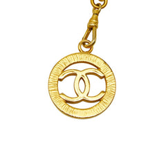 シャネル ココマーク ヴィンテージ チェーンベルト ゴールド ブラック レザー メッキ レディース CHANEL 【中古】