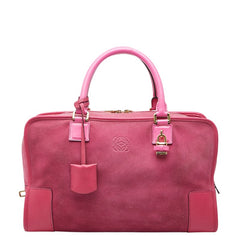 ロエベ アマソナ 限定品 ハンドバッグ ピンク レザー スウェード レディース LOEWE 【中古】