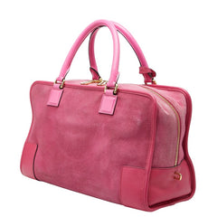 ロエベ アマソナ 限定品 ハンドバッグ ピンク レザー スウェード レディース LOEWE 【中古】