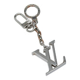 ルイ ヴィトン ポルト クレ イニシャル LV ロゴ キーリング キーホルダー バッグチャーム M65071 シルバー メタル レディース LOUIS VUITTON 【中古】