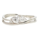 Pt900 プラチナ ダイヤ0.38ct ダイヤ0.02ct デザインリング ハートモチーフ リング 指輪 レディース 10号 【中古】