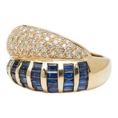 K18YG イエローゴールド サファイア2.00ct ダイヤ0.48ct リング 指輪 レディース 13号 【中古】
