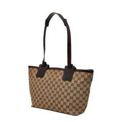 グッチ GGキャンバス トートバッグ ショルダーバッグ 106241 ベージュ ブラウン キャンバス レザー レディース GUCCI 【中古】