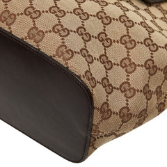 グッチ GGキャンバス トートバッグ ショルダーバッグ 106241 ベージュ ブラウン キャンバス レザー レディース GUCCI 【中古】