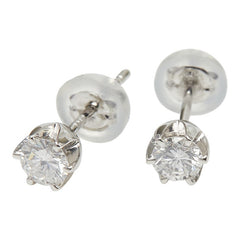 Pt900 プラチナ ダイヤ0.30ct ロサ スタッドピアス ピアス レディース 【中古】