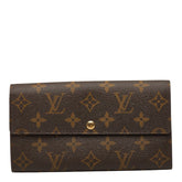 ルイ ヴィトン モノグラム ポシェット ポルトモネ クレディ 長財布 M61725 ブラウン PVC レザー レディース LOUIS VUITTON 【中古】