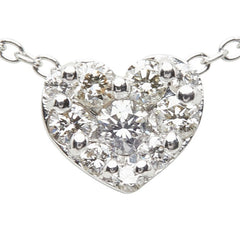 ポンテヴェキオ K18WG ホワイトゴールド ダイヤ0.25ct ハートモチーフ ペンダント ネックレス レディース Ponte Vecchio 【中古】