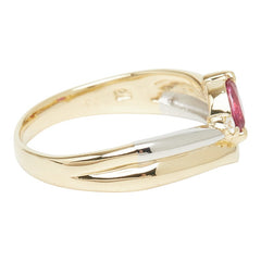 セイコー K18YG イエローゴールド Pt900 プラチナ 金ベースコンビ ルビー0.23ct ダイヤ リング 指輪 レディース SEIKO 11.5号 【中古】