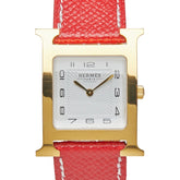 エルメス Hウォッチ 腕時計 HH1.510 クオーツ ホワイト文字盤 レザー レディース HERMES 【中古】